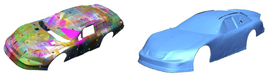 Scan data processed into NURBS surfaces using Geomagic Design X